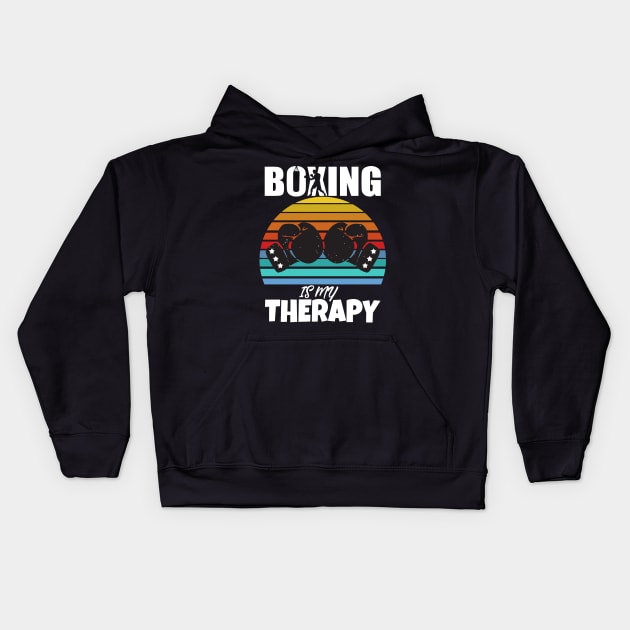 Boxing Is My Therapy Kids Hoodie by Work Memes